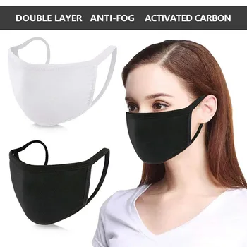 

PM2.5 Double Layer Anti-dust Activated Carbon Face Masks With 2 Filters Mouth Mask Fast Delivery Respirator Reusable Mascarillas