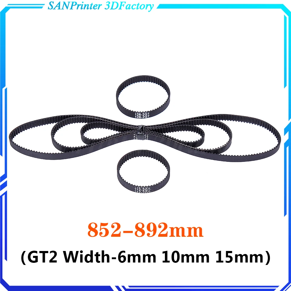 

3D Printer Parts GT2 Closed Loop Timing Belt Rubber 2GT 6mm852 854 856 858 860 862 864 866 868 870 872 874 876 878mm Synchronous