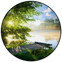 Уединенный Пирс озеро Солнечный свет растение пейзаж природа круглый ковер компьютерный стул коврик для гостиной коврик Детская спальня коврики