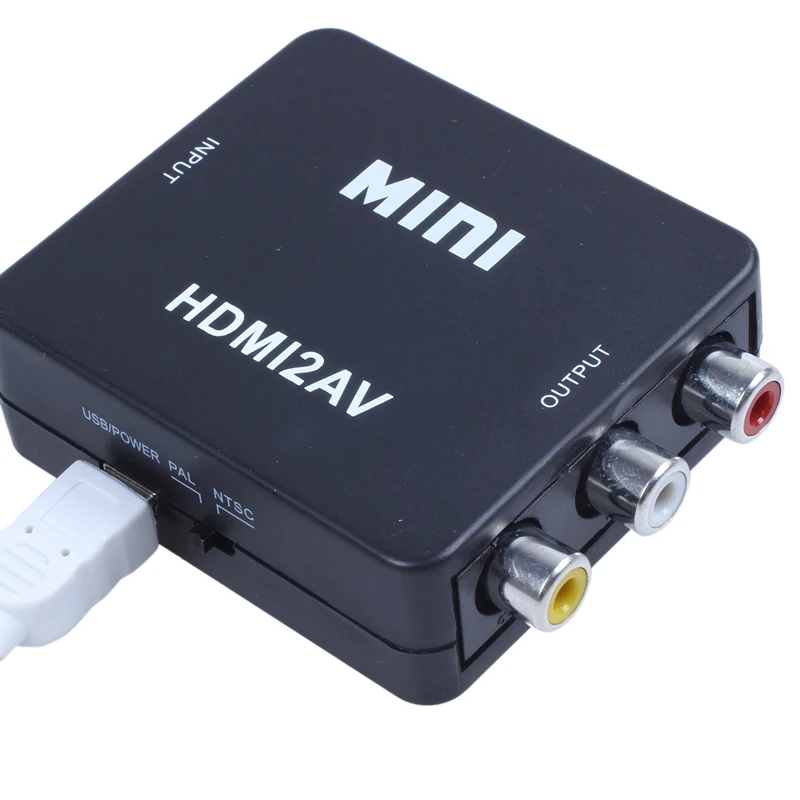 Мини HDMI к 3RCA CVBS композитный видео AV конвертер адаптер ТВ PS3 VHS VCR DVD черный