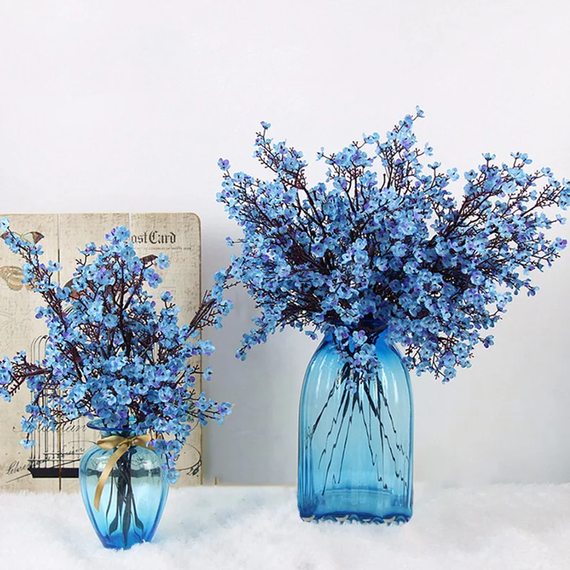 Шелковые фиолетовые искусственные Гипсофилы цветы 5 веток для нового года свадьбы Рождества домашний декор 50см3 см