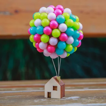 

Flying house balloon cabin handmade cure stationery pin christmas day birthday gift ideas