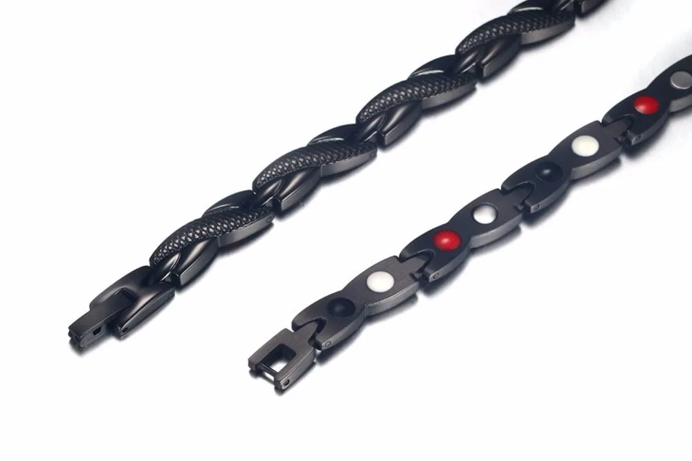 Mens Womens Choker Necklaces in Black Stainless Steel 4 Element Magnetic Therapy Necklace Pain Relief for Headaches and Shoulder Men Fashion Jewelry  Accessories collares collier colar 12