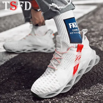 

Spring Autumn Mens Running Sneakers Mesh Shoes Sport Man Tennis Male Running Training Footwear Blade Bottom Men's Sports Shoe C4