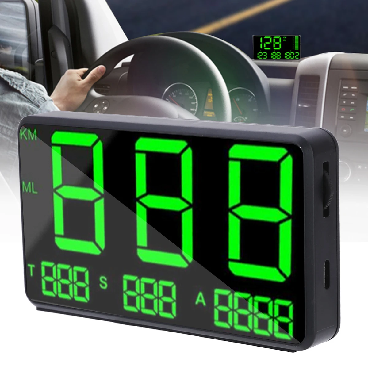 C80 Car GPS Speedometer Big Fonts LED Display KM/h MPH Speed Alarm Altitude Digital Total Driving Time for Car Electronics Parts