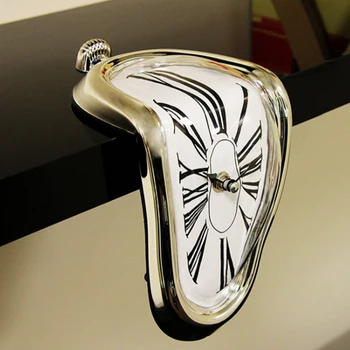 

New Novel Surreal Melting Distorted Wall Clocks Surrealist Salvador Dali Style Wall Watch Decoration Gift Home Garden