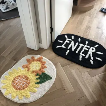 

Hot Sale Modern Style Sunflower Pattern Floor Rug Living Room Non-Slip Carpet Bedroom Door Mat