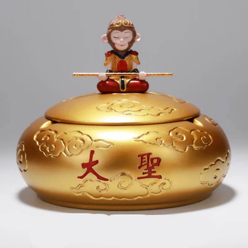

Creative Qitian Dasheng Ashtray Chinese Style Personality Trend Home Living Room Office Anti-flying Gray Ashtray M2525