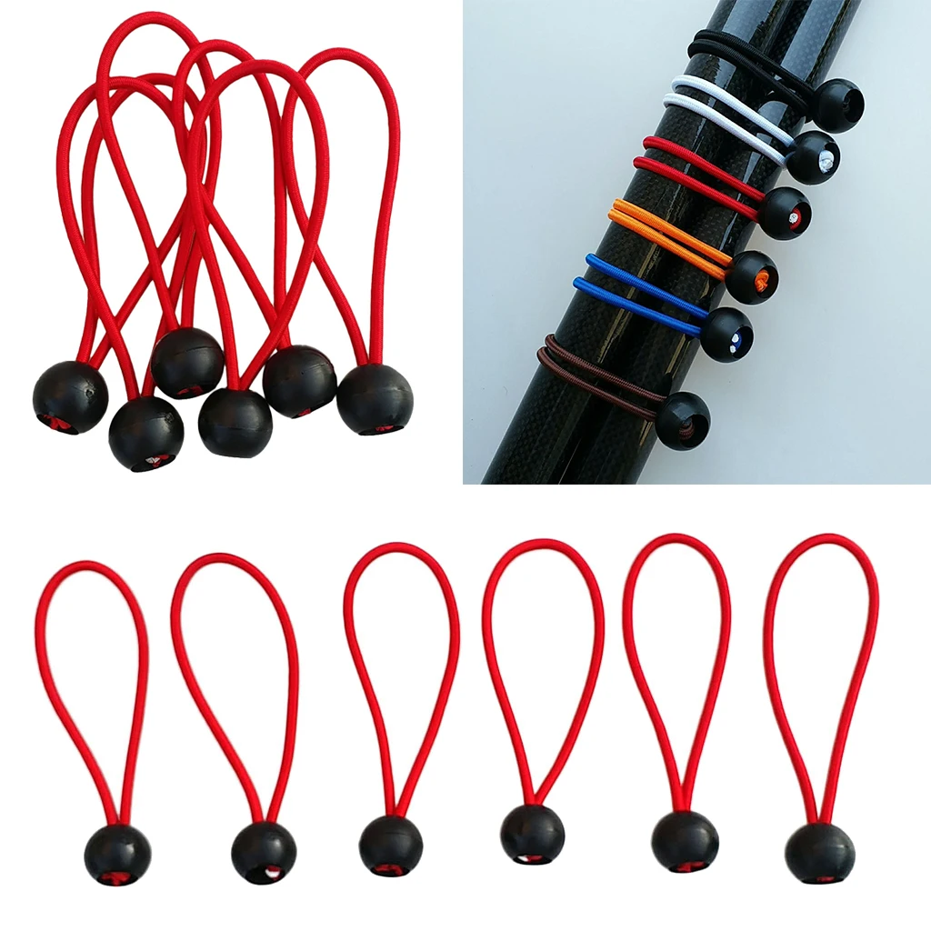 12pcs Ball Bungee Bungie Cord Heavy Duty Canopy Tarp Tie Downs 6'' Red