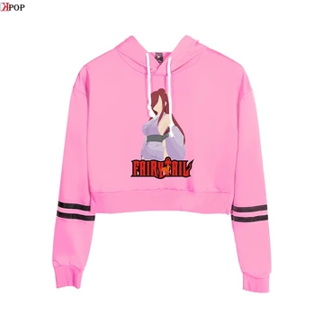 

FAIRY TAIL Fashion Street Bodycon Pullovers Sweatshirt Hip Hop Casual Popular cute cool Kpop Sports Navel Hoodies Sweatshirt