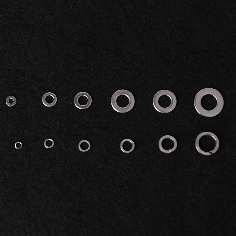 

350PCS Stainless Steel Washers Assortment Set W/Fla+Spring/LockType For Hardware Y1QB