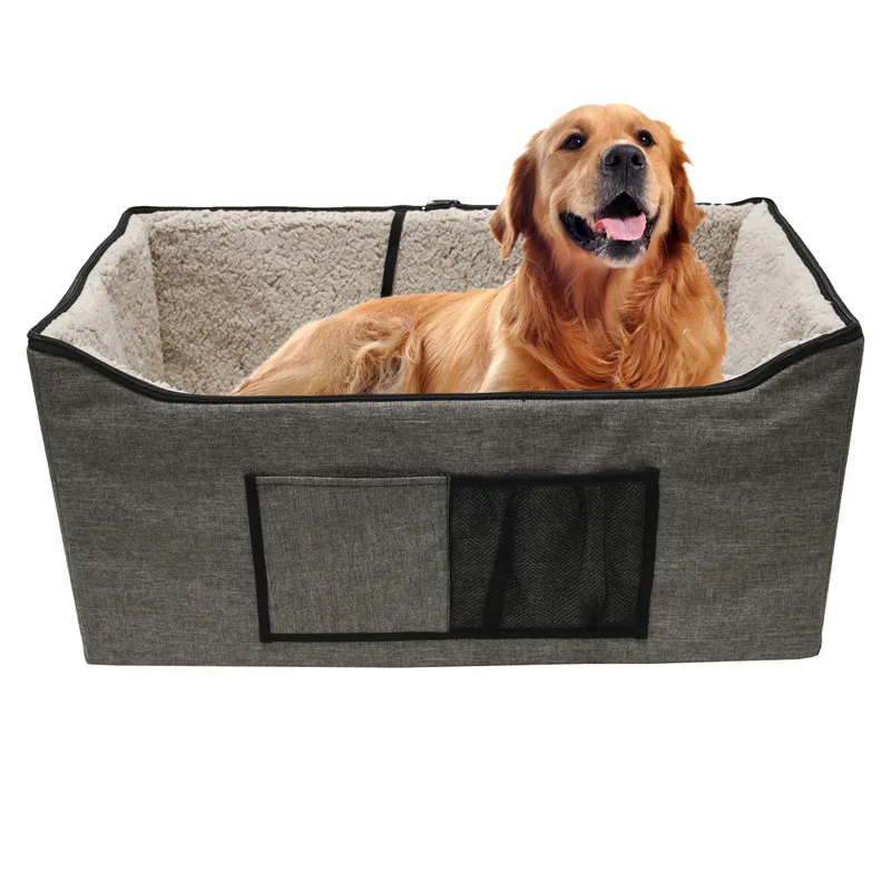 

MDSTOP Luxury Soft Pet Dog Car Rear Seat Booster with Two Tethers for 2 Small and Medium Dogs, Cats and Large Dog