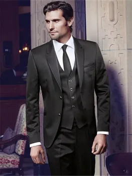 

New Classic Men’s Suit Smolking Noivo Terno Slim Fit Easculino Evening Suits For Men Groom Black Tuxedo Groomsmen Wedding Dinner