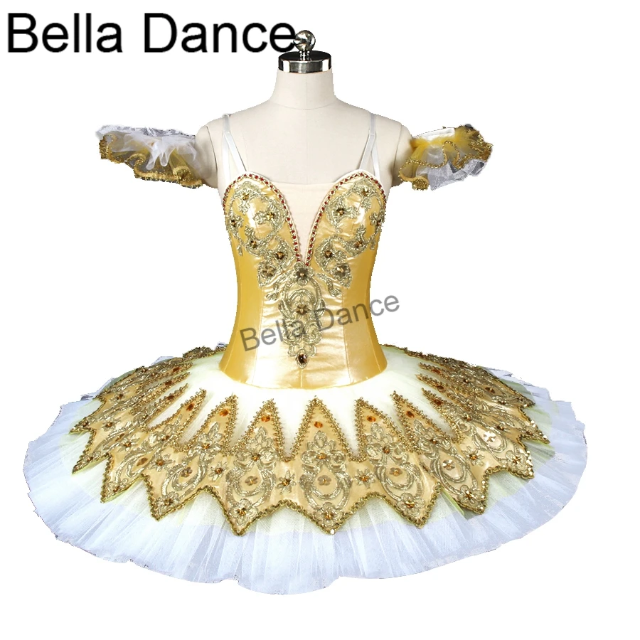 Adult Classical Ballet Tutu Gold Pancake Platter Tutu Costume