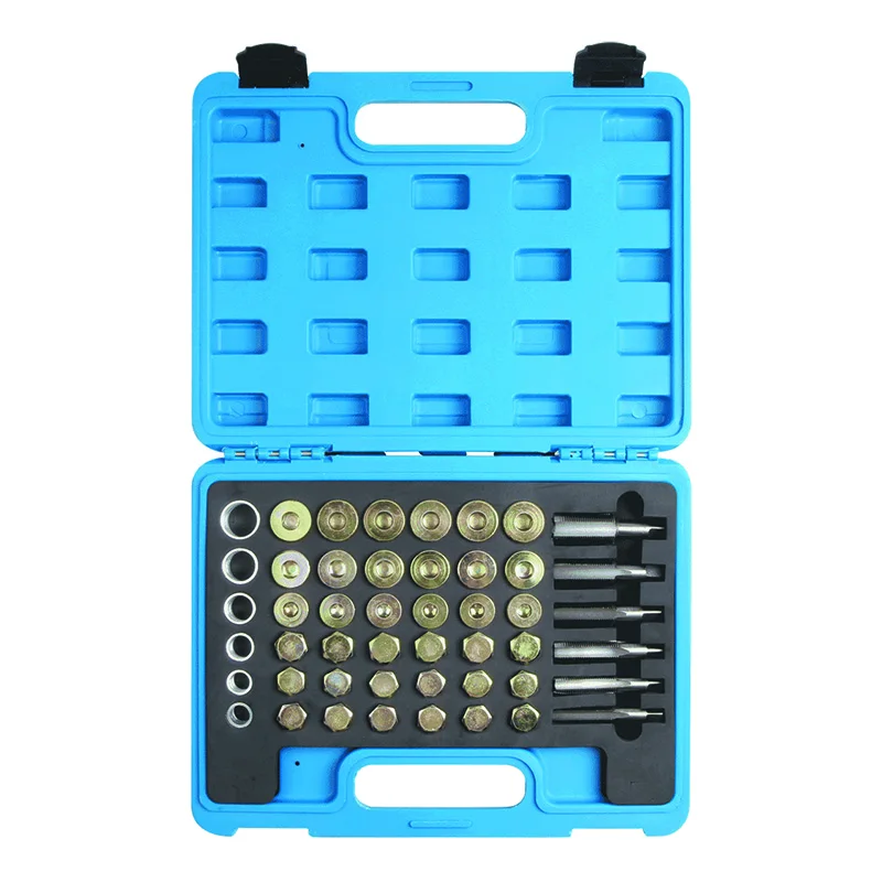 114pc Oil pan drain sump plug key thread repair tool kit drain plug with carry case VT01325