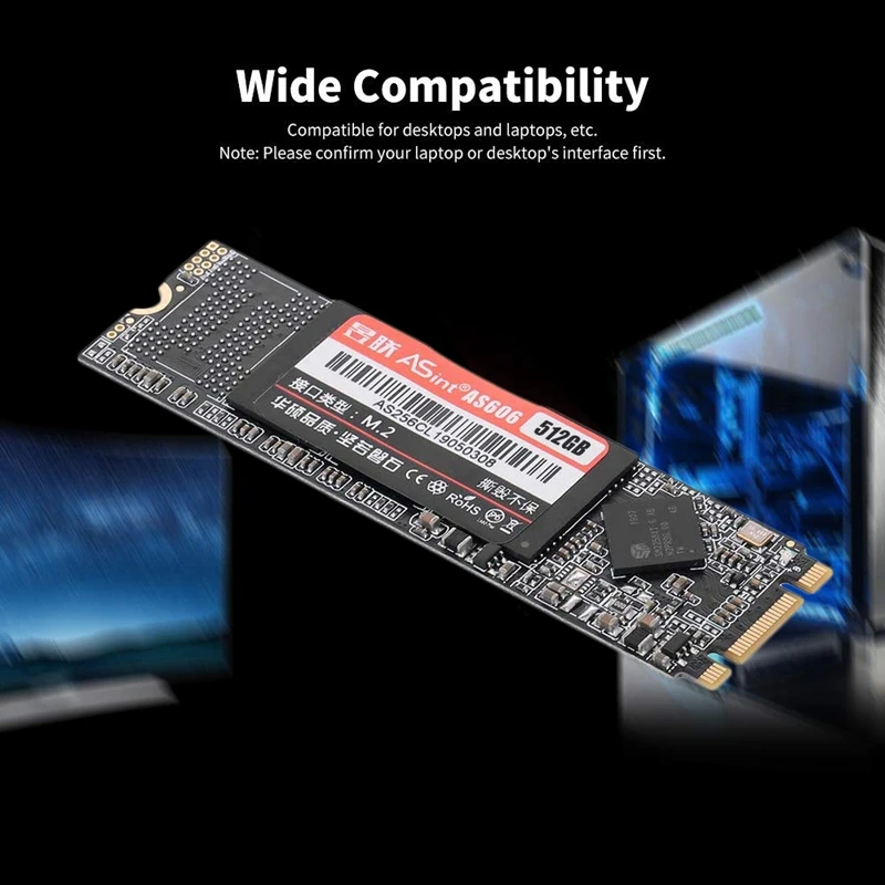 ASint SATA 512GB M.2 NGFF SSD твердотельный накопитель для настольных ПК SSD
