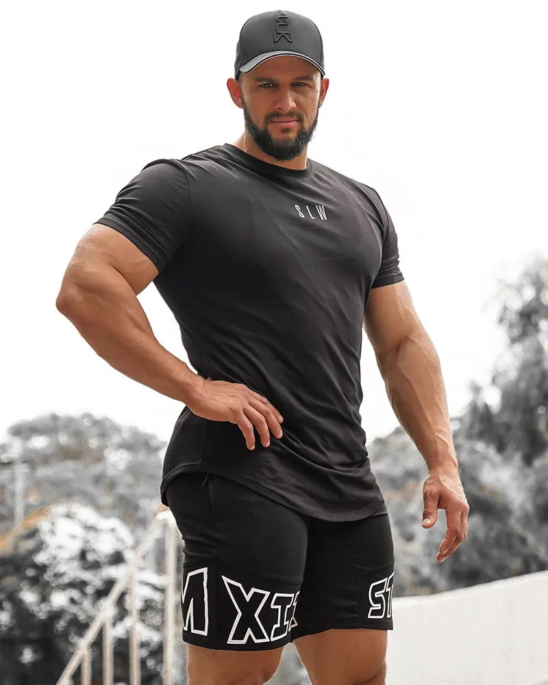 

Brand clothing men's T-shirt casual shirt short-sleeved men's breathable fitness quick-drying clothes