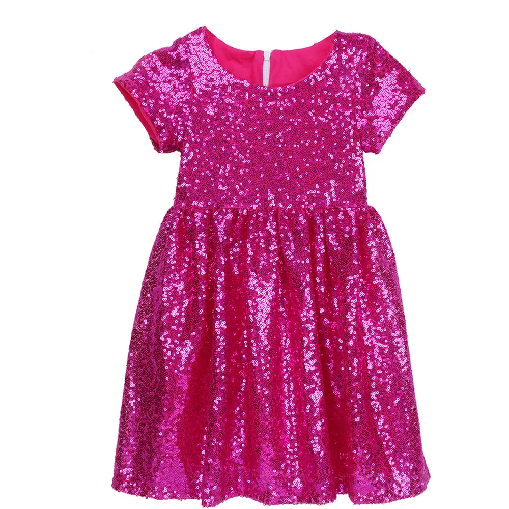 

Girls Sequin Dress Hot Pink Kids Princess Glitter Dress Burgundy Girls Summer Dress First Communion Dresses Girls Party Dress