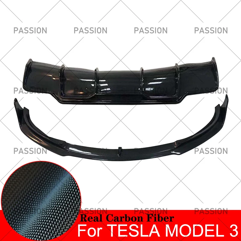 Для 2017 2018 2019 Tesla Model 3 передний бампер подбородок губа + задние диффузоры СПОЙЛЕР