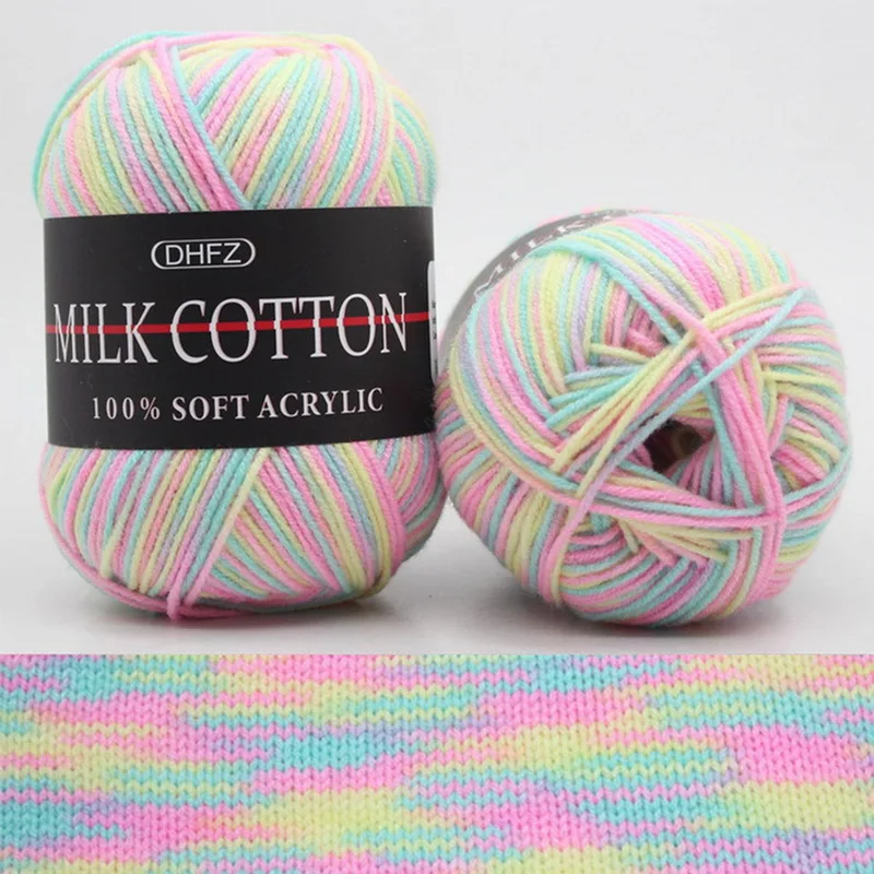 23Colors 50g Double Knitting Crochet Milk Soft Baby Cotton Wool Yarn DIY Craft Knit for Sweater Scarf Hat Hand Knitted Yarn - Цвет: K