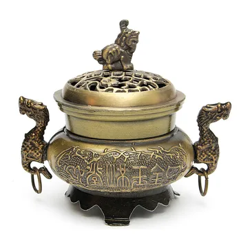 

1pc Vintage Design Tibetan Style Mini Alloy Bronze Incense Burner Censer Metal Craft Home Decor Buddhist Living Room Supplies