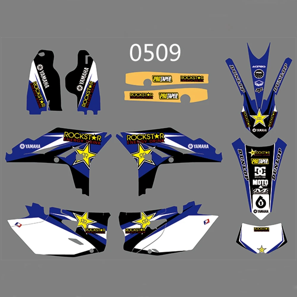 

For YAMAHA WR450F 2012 2013 2014 2015 Graphics Decals Stickers Custom Number Name 3M Full Motorcycle Backgrounds