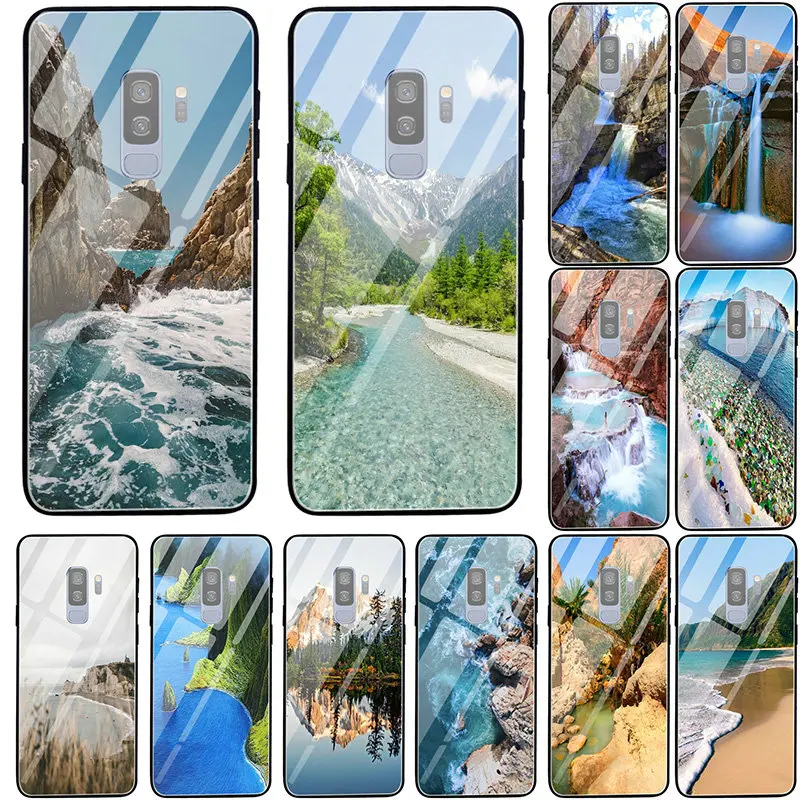 Горы реки закаленное стекло телефонные чехлы для Samsung Galaxy A10 A20 A40 A50 A70 A80 A51 A71 M10 M20 M30