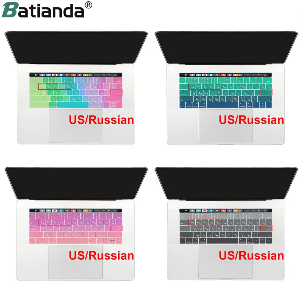 Чехол для русской раскладки клавиатуры чехол MacBook Pro 13 &quot15&quot с сенсорной панелью