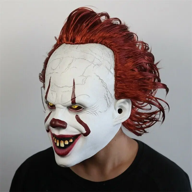 Halloween LED Glowing Eyes Clown Mask Cosplay Costume Props Party Mask for Halloween Horror Clown Joker Halloween Mask Party