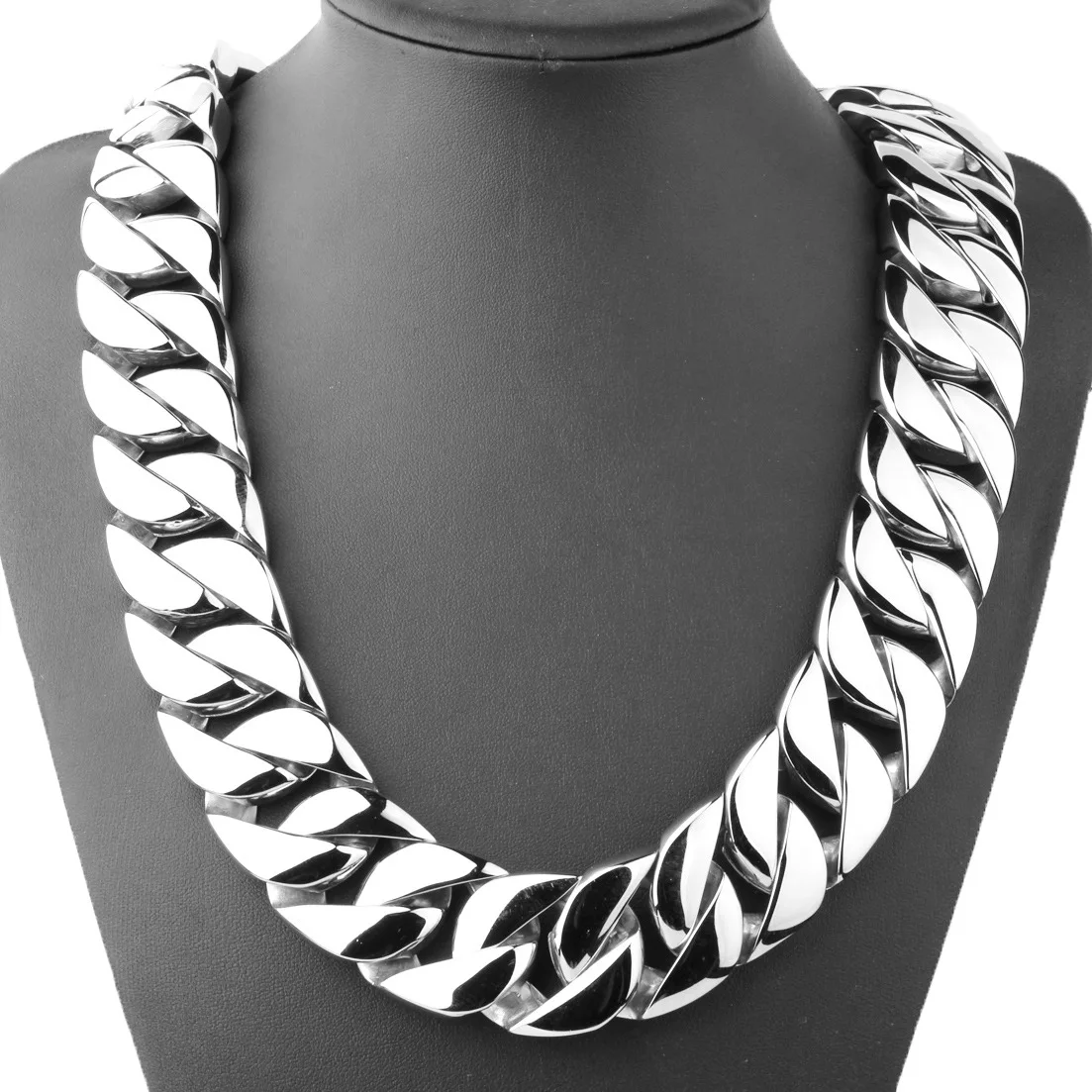 31MM Wide Shiny Cuba Big Necklace Men 