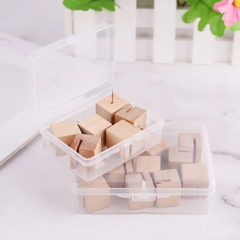6/12pcs Wooden Square Nail Thumbtack Board Pins Pushpins Drawing Photo Wall Stud