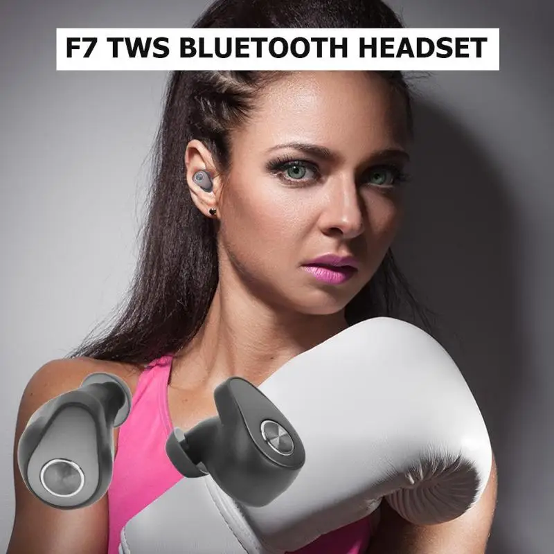 F7 TWS Bluetooth 5,0 наушники мини беспроводная стерео спортивная Гарнитура наушники-вкладыши расстояние передачи 10 метров 26,4X24,8X20 мм