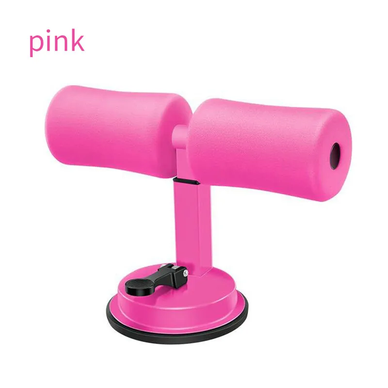 Portable Suction Sit Up Benches Sit Up Assitant Abdominal Core Workout Adjustable Sit Up Machine Fitness Equipments for Home Gym - Color: Pink
