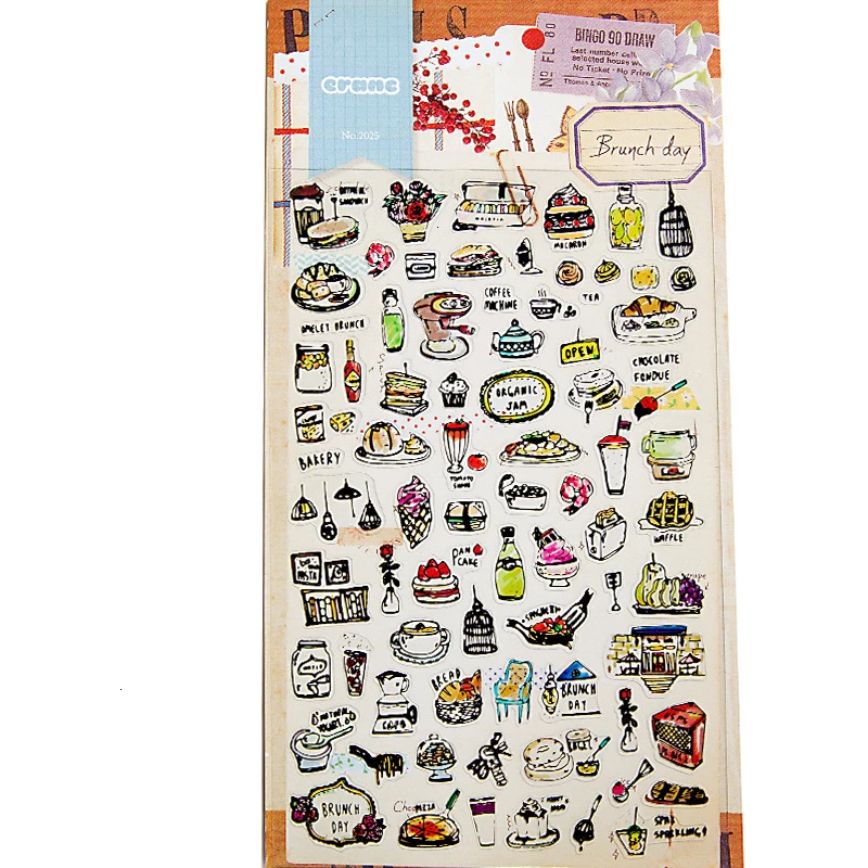 Креативные Мультяшные ПВХ наклейки s Kawaii водонепроницаемые DIY украшения для ручного счета фото наклейки детские школьные стационарные принадлежности 06556 - Цвет: Food