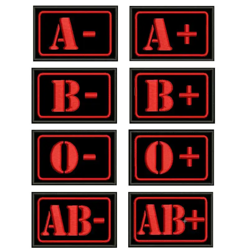 Красный крови A + AB O железо на каждый день вышитые велосипедистом Тактический