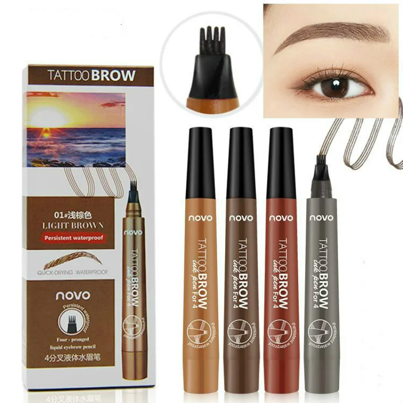 

4 Color Eyebrow Pen Long Lasting Water Eyebrow Pencil Four-head Eyebrow Pencil Liquid Eyebrow Pencil Waterproof and Sweat Proof