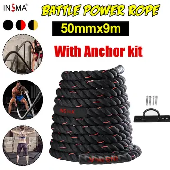 

50mmx9m Battle Power Rope Strength Muscle Training Fitness Gym Full Body Workout Men Women Power Training Improve Strength