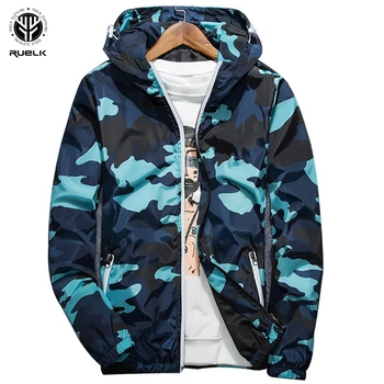 

RUELK 2020 Spring And Autumn Men's Fashion Casual Camouflage Hooded Jacket Men's Trend Large Size Trench Coat M-6XL
