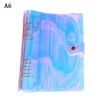 

A5 A6 A7 Planner Stationery Diary Gift Glitter Notebook School Office Loose-Leaf PVC Laser Cover Button