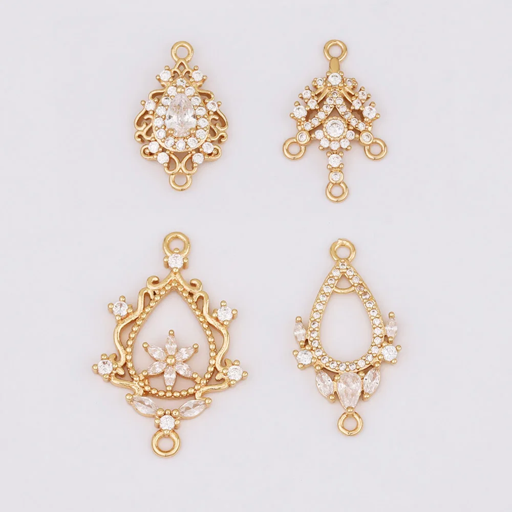 

WHSOK 30Pcs Jewelry Accessories/Earring Part/Connector/Pendants For Necklace/DIY/CZ Charms/Hand Made/Jewelry Findings Components