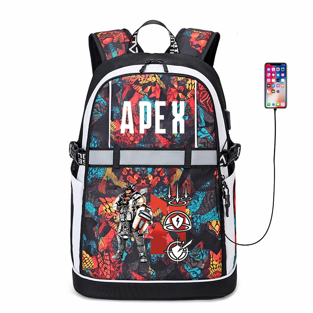 Apex Legends Pathfinder Retro Japanese Backpack Daypack Rucksack Laptop Shoulder Bag with USB Charging Port