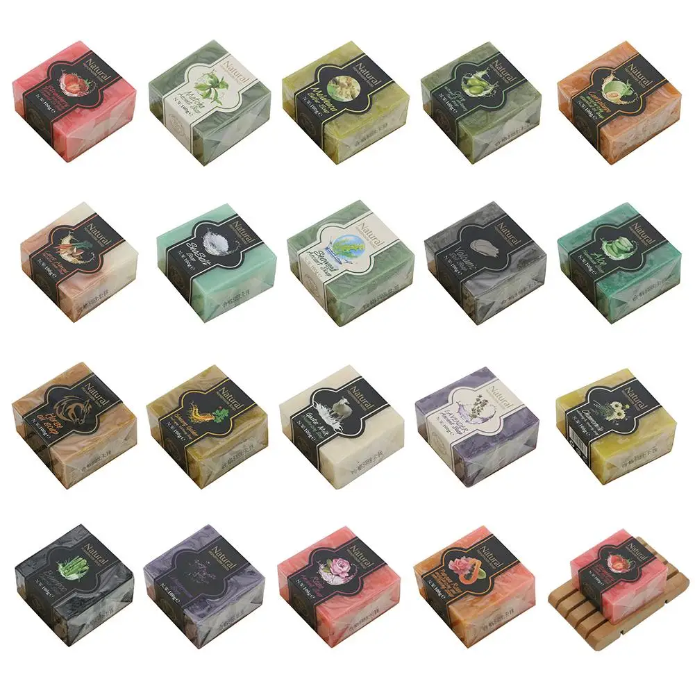 85g Natural Plant Extract Handmade Soap Bamboo Charcoal Oil Control Volcanic Mud Sea Salt Face Soap Bath Soap 19 Flavors 2