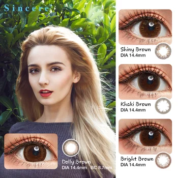 

User Select Color Contact Lenses with degree Three Tone Series Eye Contacts with ColorMakeup Beauty Pupil for Eyes Natural