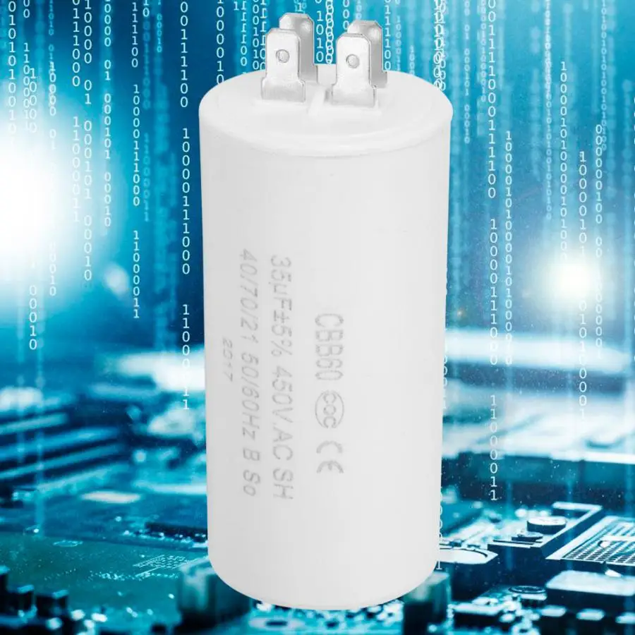 

CBB60 Motor Run Capacitor ESR 0.2 35uf Eco-friendly 4 Pin 450V Motor Running Starting Capacitor for Water Pump motor