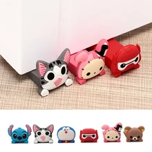 Silicone Baby Safety Protector Home Office Cute Cartoon Wedge Door Stopper Protectors