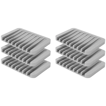 

Soap Dish for Shower Waterfall Soap Holder Soap Saver Drainer Flexible Silicone for Shower/Bathroom/Kitchen 6Pcs