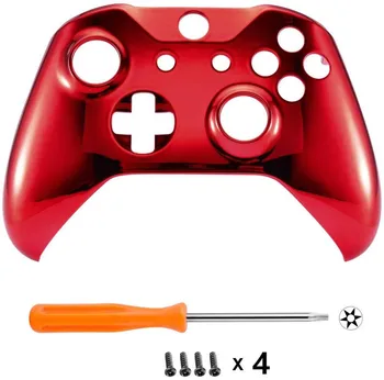 

For Microsoft Xbox One S & Xbox One X Controller Chrome Red Edition Front Housing Shell Case Cover Faceplate Replacement