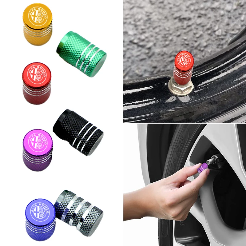 

4pcs Car Wheel Tire Air Valve Core Caps for Alfa Alpha Romeo 159 147 156 Giulietta 147 159 Mito Car Accessories External Gadgets
