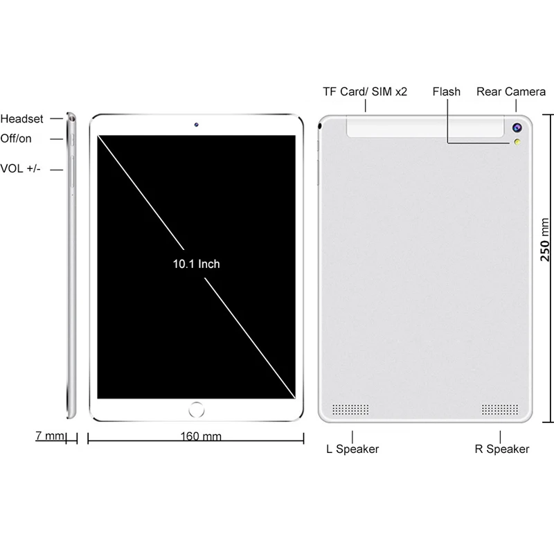  Android 9.0 13mp camera 10.1 inch 4G LTE FDD Phone tablet PC 10 Core RAM 8GB ROM 128GB 1920*1200 IP