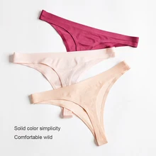 1 шт., сексуальные трусики с низкой талией, женские модные хлопковые приятные для кожи трусы, Шелковые Стринги, стринги, бесшовные трусы, женское нижнее белье